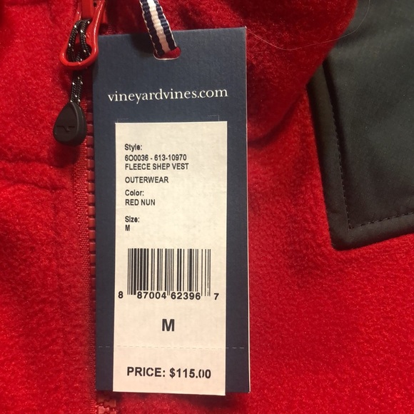 NWT, Vineyard Vines, men’s fleece vest medium - Picture 3 of 6